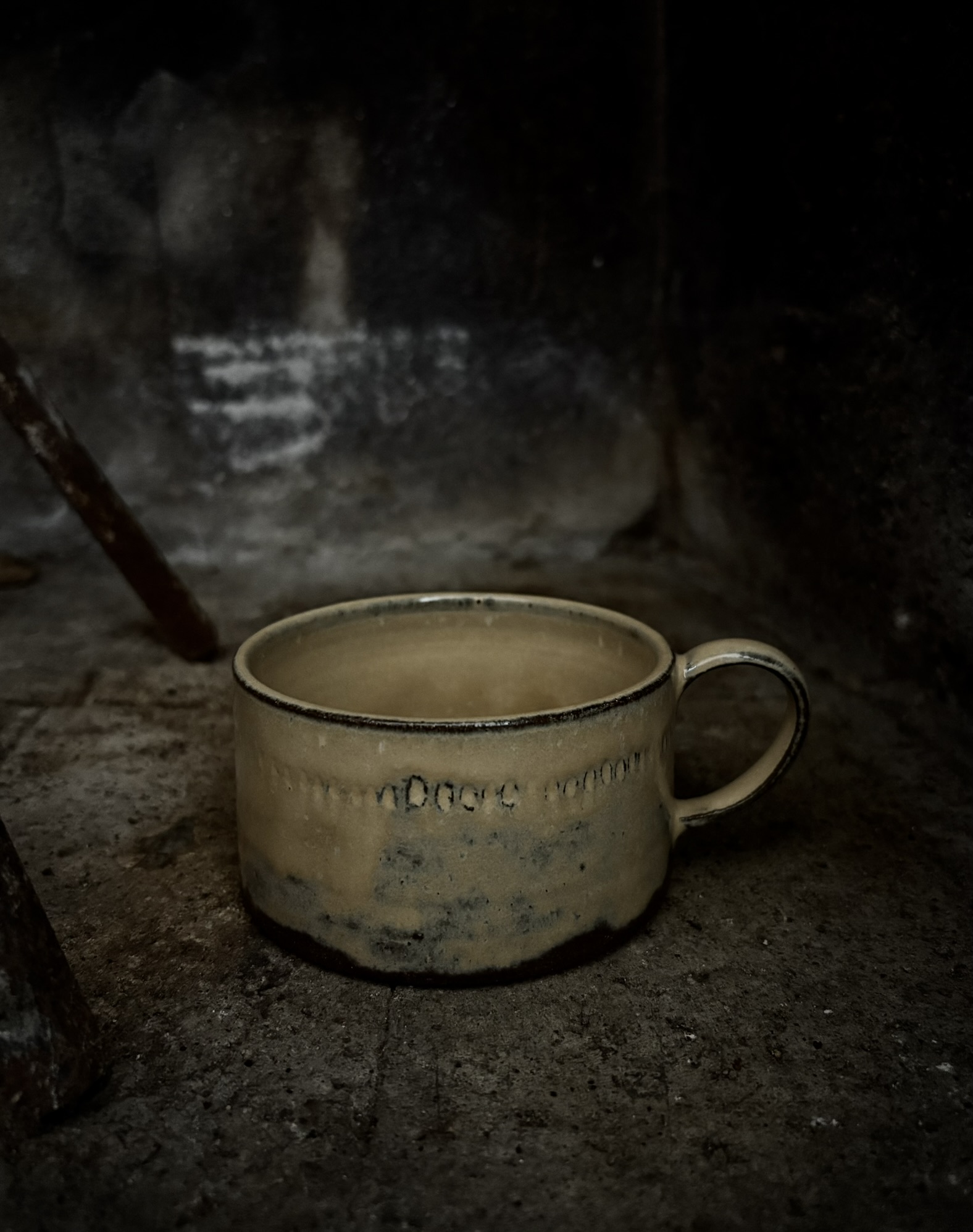 Handmade wheel-thrown stoneware mug