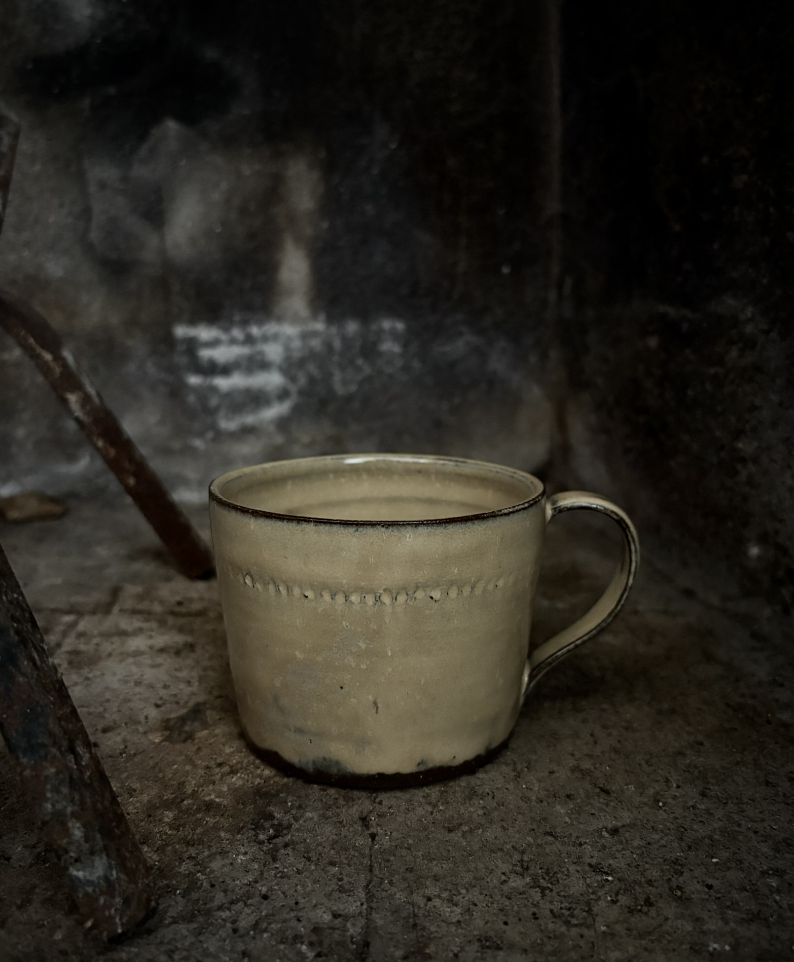 Handmade wheel-thrown stoneware mug