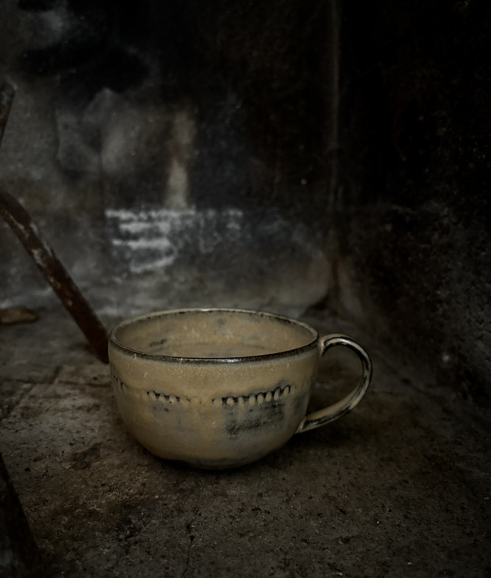 Handmade wheel-thrown stoneware mug
