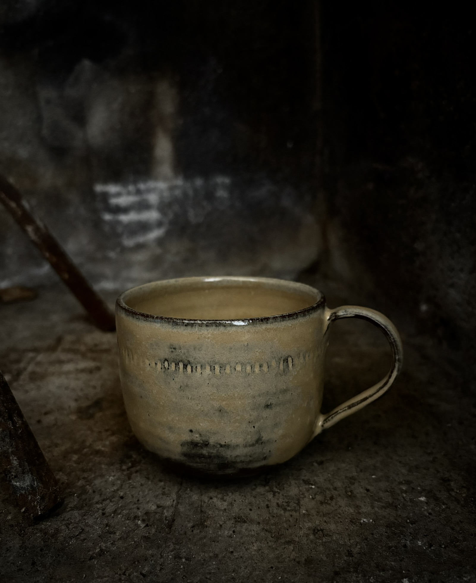 Handmade wheel-thrown stoneware mug