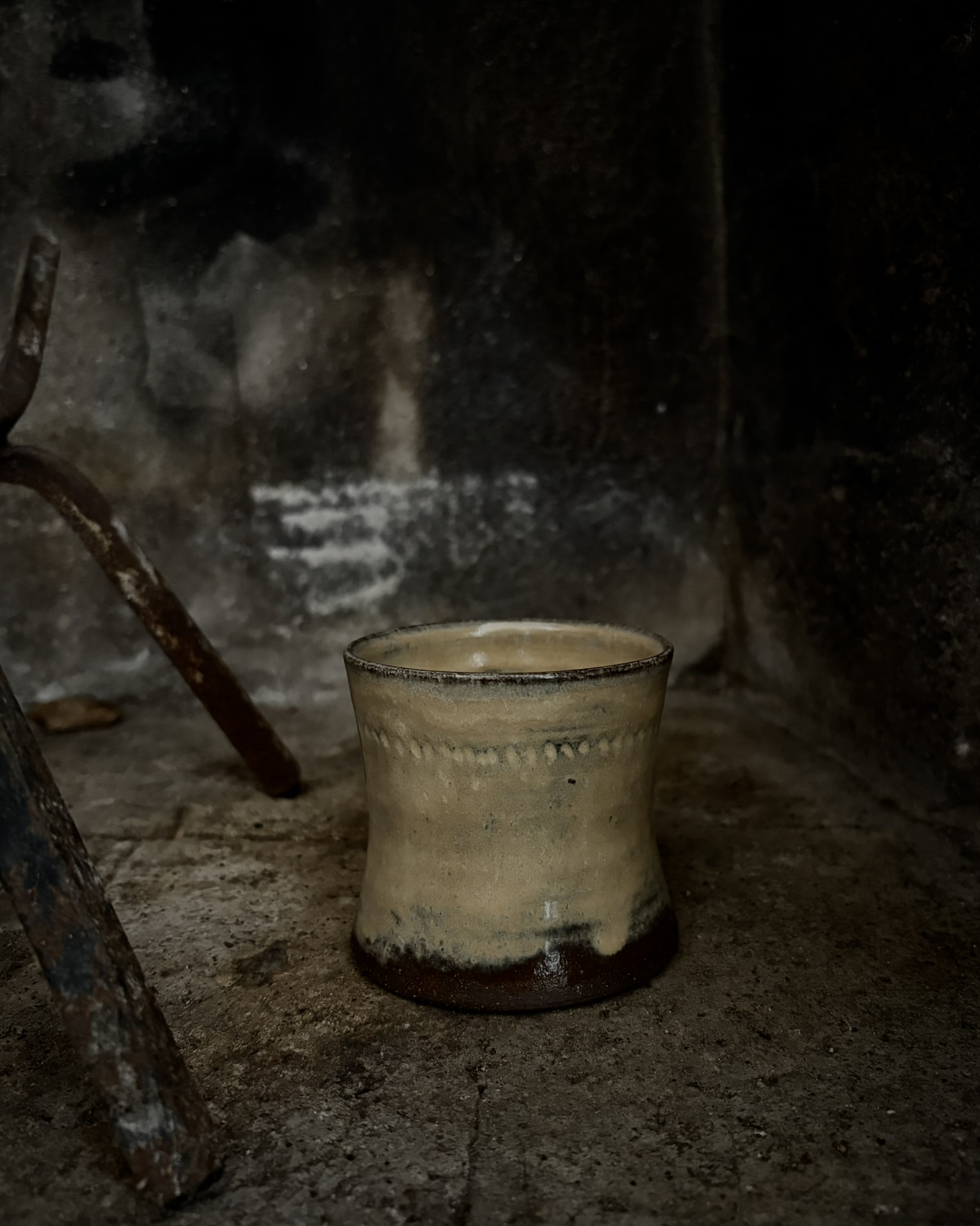 Handmade wheel-thrown stoneware mug