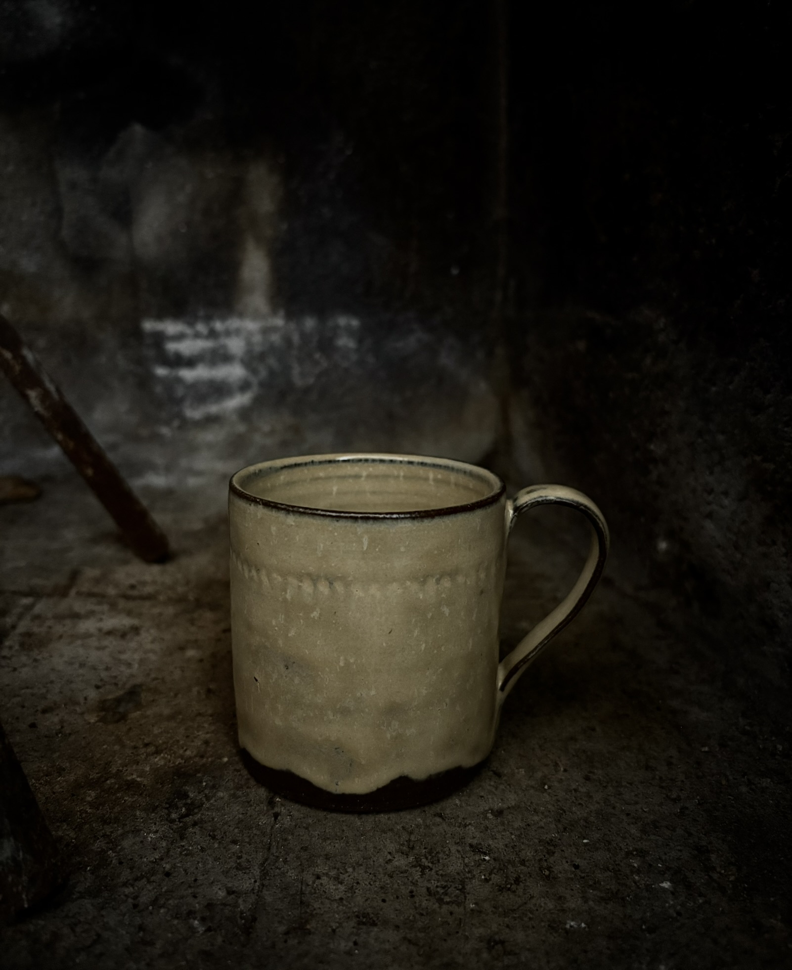 Handmade wheel-thrown stoneware mug