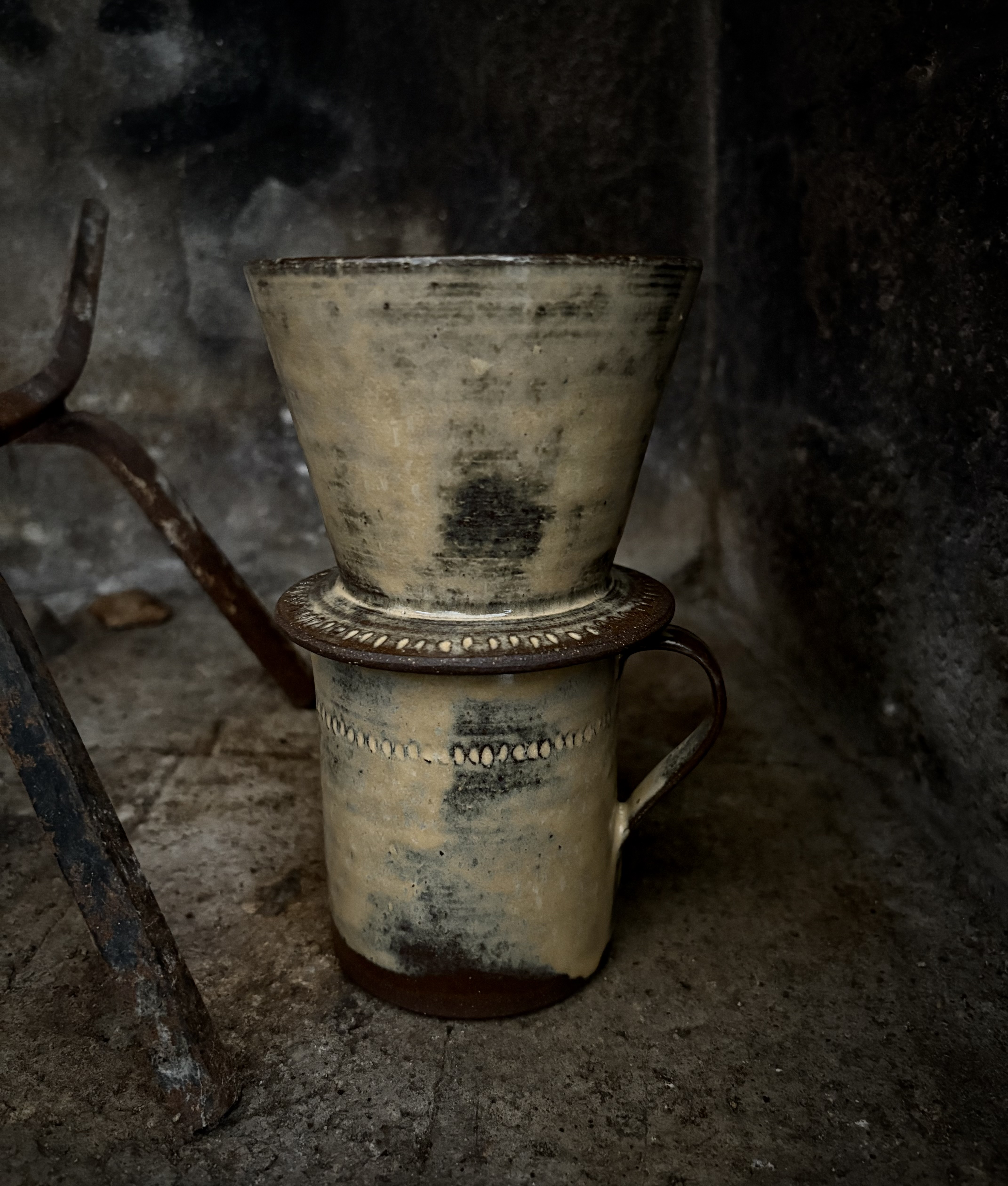 Handmade wheel-thrown stoneware pour-over